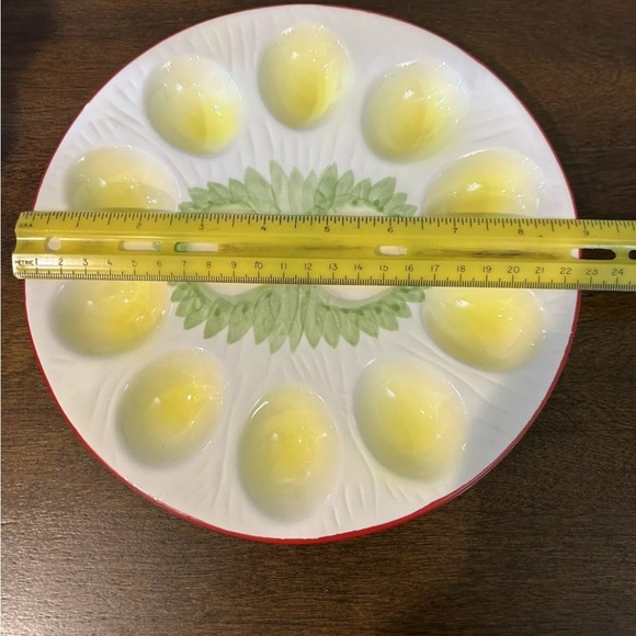 Vintage Ceramic Deviled Egg Platter No Shakers.  Great for Spring Easter So Cute - Picture 3 of 3
